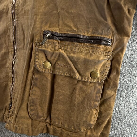 Barbour Nixon Large Waxed Jacket Men Full Zip Brown Classic Tartan Brown Adult - Picture 2 of 16